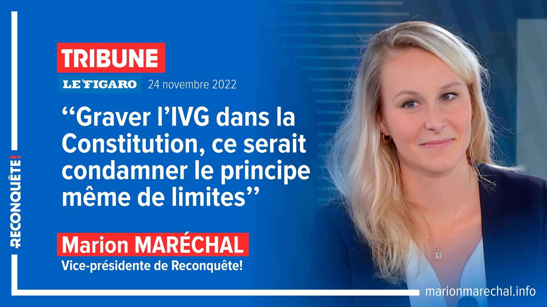 Tribune Marion Maréchal IVG Le Figaro