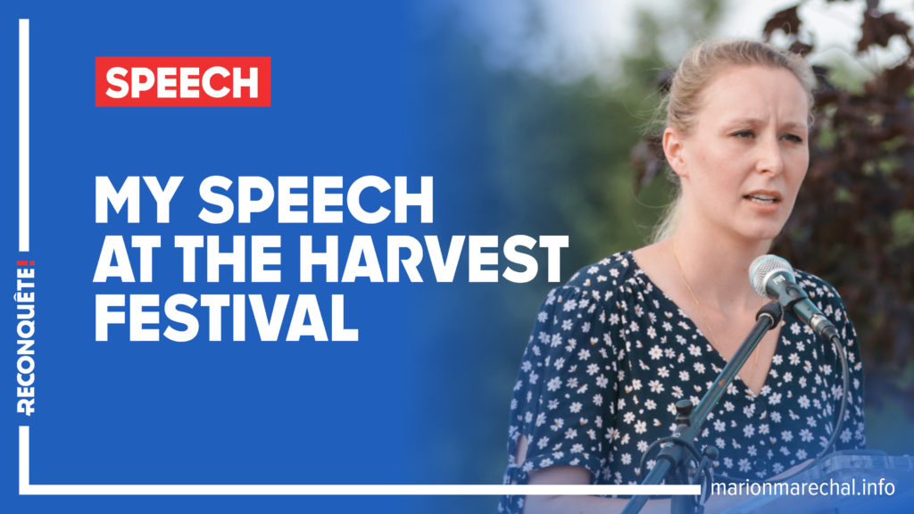 Speech Marion Maréchal - Harvest festival